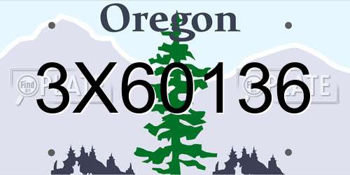 3X60136 Oregon License Plate