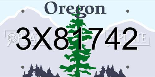 3X81742 Oregon License Plate