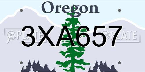 3XA657 Oregon License Plate