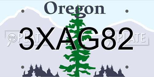 3XAG82 Oregon License Plate