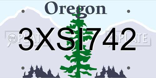 3XSI742 Oregon License Plate