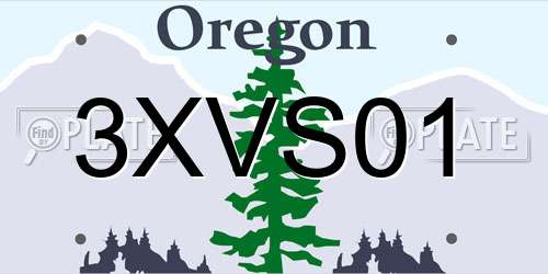 3XVS01 Oregon License Plate