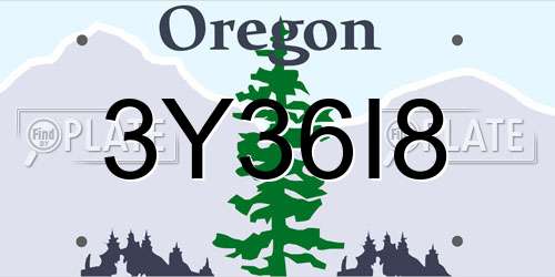 3Y36I8 Oregon License Plate