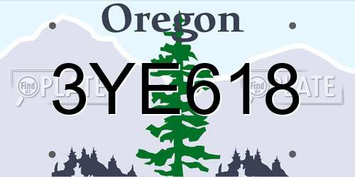 3YE618 Oregon License Plate