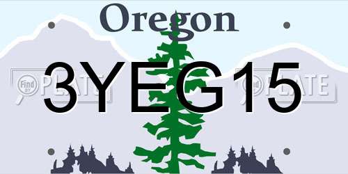 3YEG15 Oregon License Plate