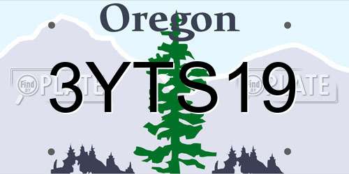 3YTS19 Oregon License Plate