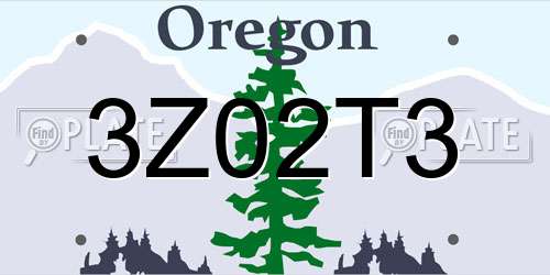 3Z02T3 Oregon License Plate