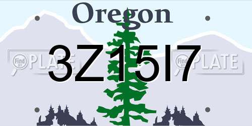 3Z15I7 Oregon License Plate