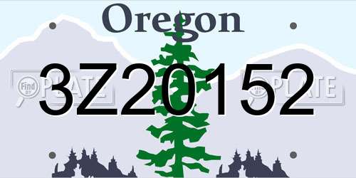 3Z20152 Oregon License Plate