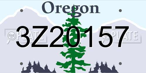 3Z20157 Oregon License Plate