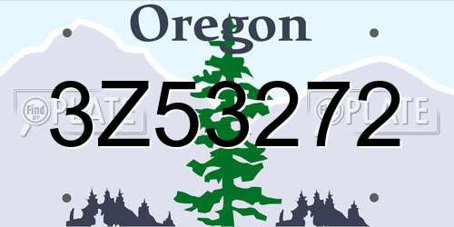 3Z53272 Oregon License Plate