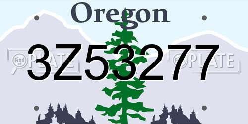 3Z53277 Oregon License Plate