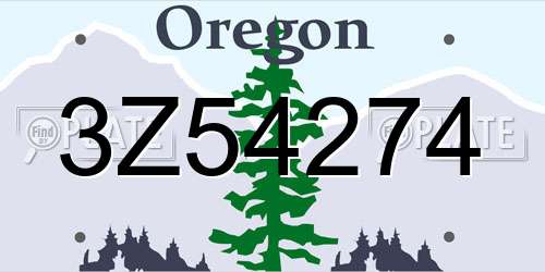 3Z54274 Oregon License Plate