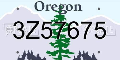3Z57675 Oregon License Plate