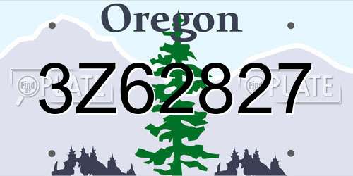 3Z62827 Oregon License Plate