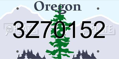 3Z70152 Oregon License Plate