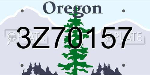3Z70157 Oregon License Plate