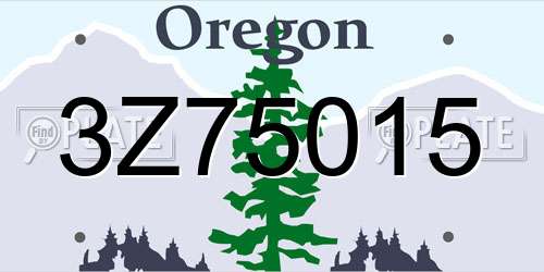 3Z75015 Oregon License Plate