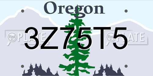 3Z75T5 Oregon License Plate