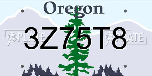 3Z75T8 Oregon License Plate