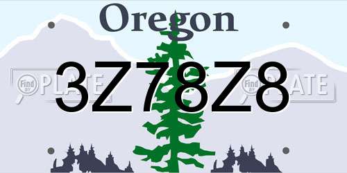 3Z78Z8 Oregon License Plate
