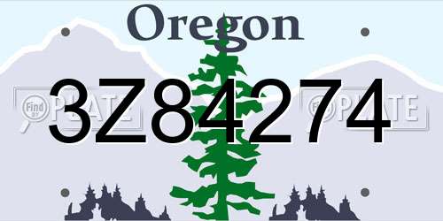 3Z84274 Oregon License Plate