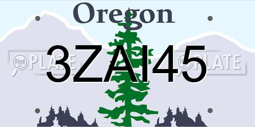 3ZAI45 Oregon License Plate