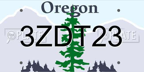 3ZDT23 Oregon License Plate