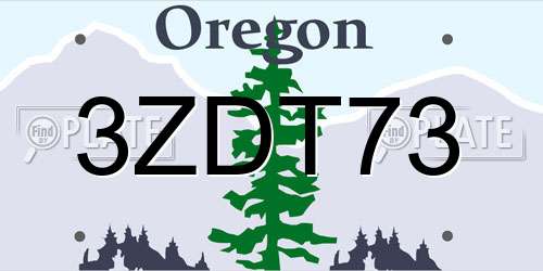 3ZDT73 Oregon License Plate