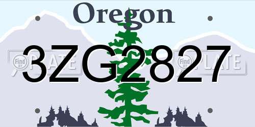 3ZG2827 Oregon License Plate