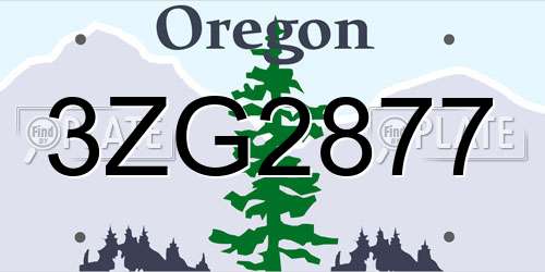 3ZG2877 Oregon License Plate