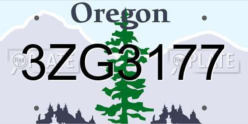 3ZG3177 Oregon License Plate