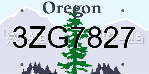 3ZG7827 Oregon License Plate