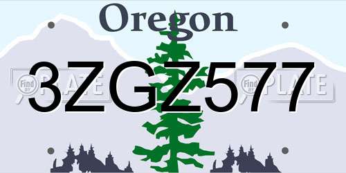 3ZGZ577 Oregon License Plate