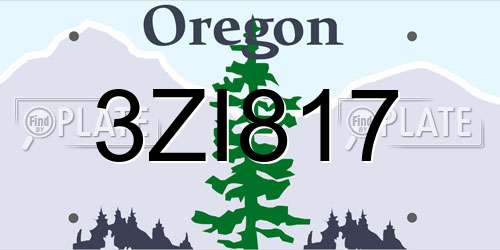 3ZI817 Oregon License Plate