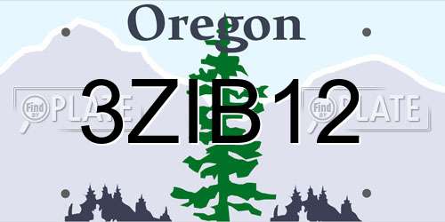 3ZIB12 Oregon License Plate