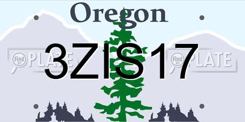 3ZIS17 Oregon License Plate