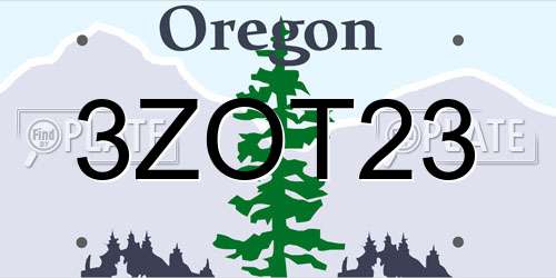 3ZOT23 Oregon License Plate
