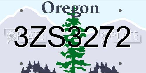3ZS3272 Oregon License Plate