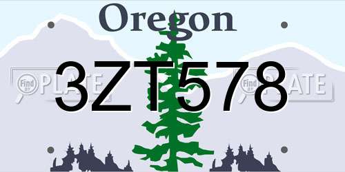 3ZT578 Oregon License Plate