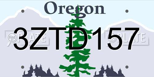 3ZTD157 Oregon License Plate