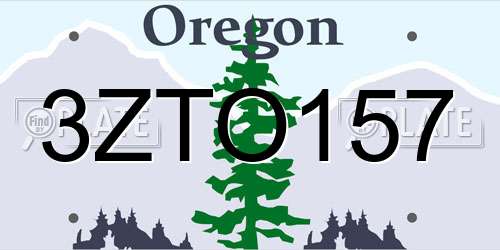 3ZTO157 Oregon License Plate