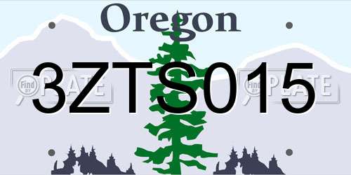 3ZTS015 Oregon License Plate