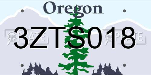 3ZTS018 Oregon License Plate