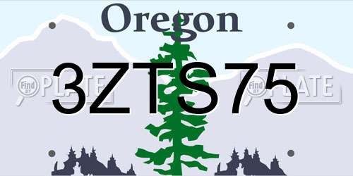3ZTS75 Oregon License Plate