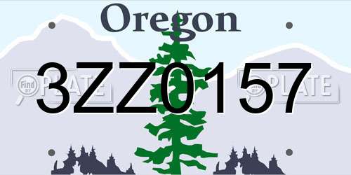 3ZZ0157 Oregon License Plate