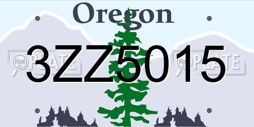 3ZZ5015 Oregon License Plate