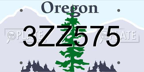 3ZZ575 Oregon License Plate
