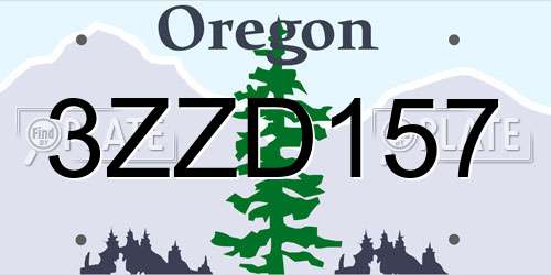 3ZZD157 Oregon License Plate