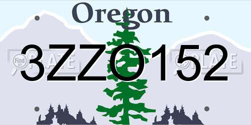 3ZZO152 Oregon License Plate